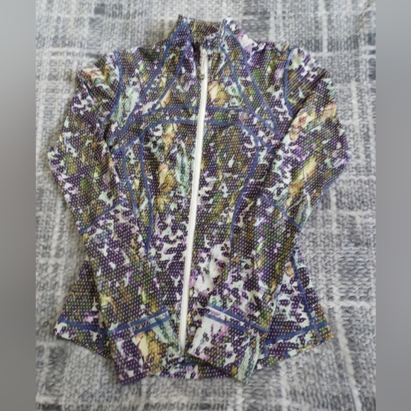 Lululemon Purple Green Floral Sport White Multi Define Full Zip Front Jacket 4 - Picture 4 of 8